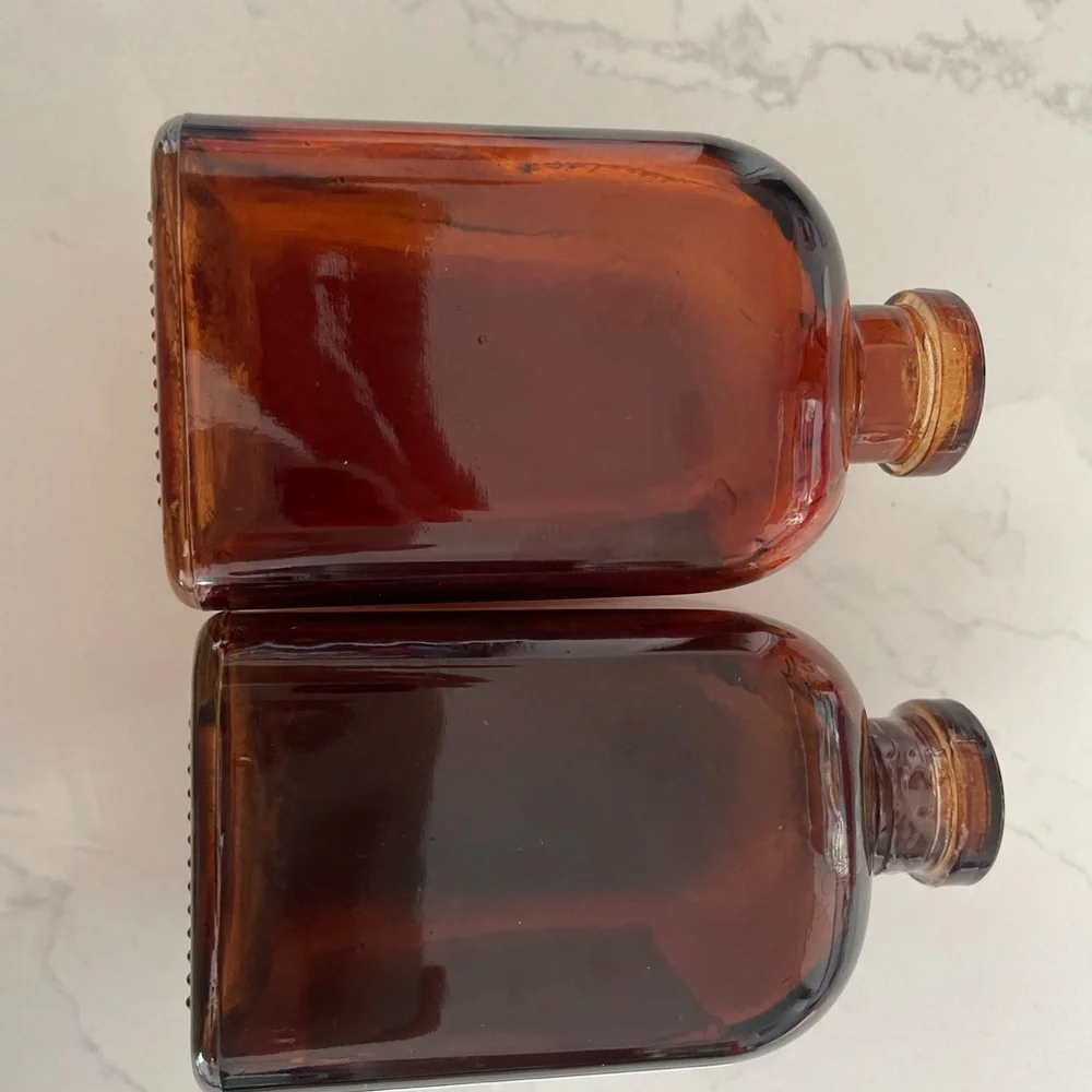 Set of 2 Amber Apothecary Bottles | Upstate Stock